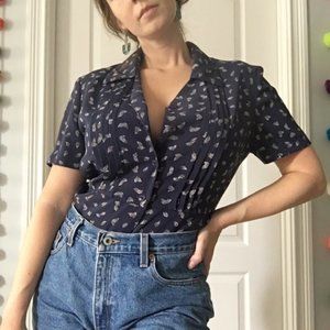 Vintage 90s short sleeve floral button down